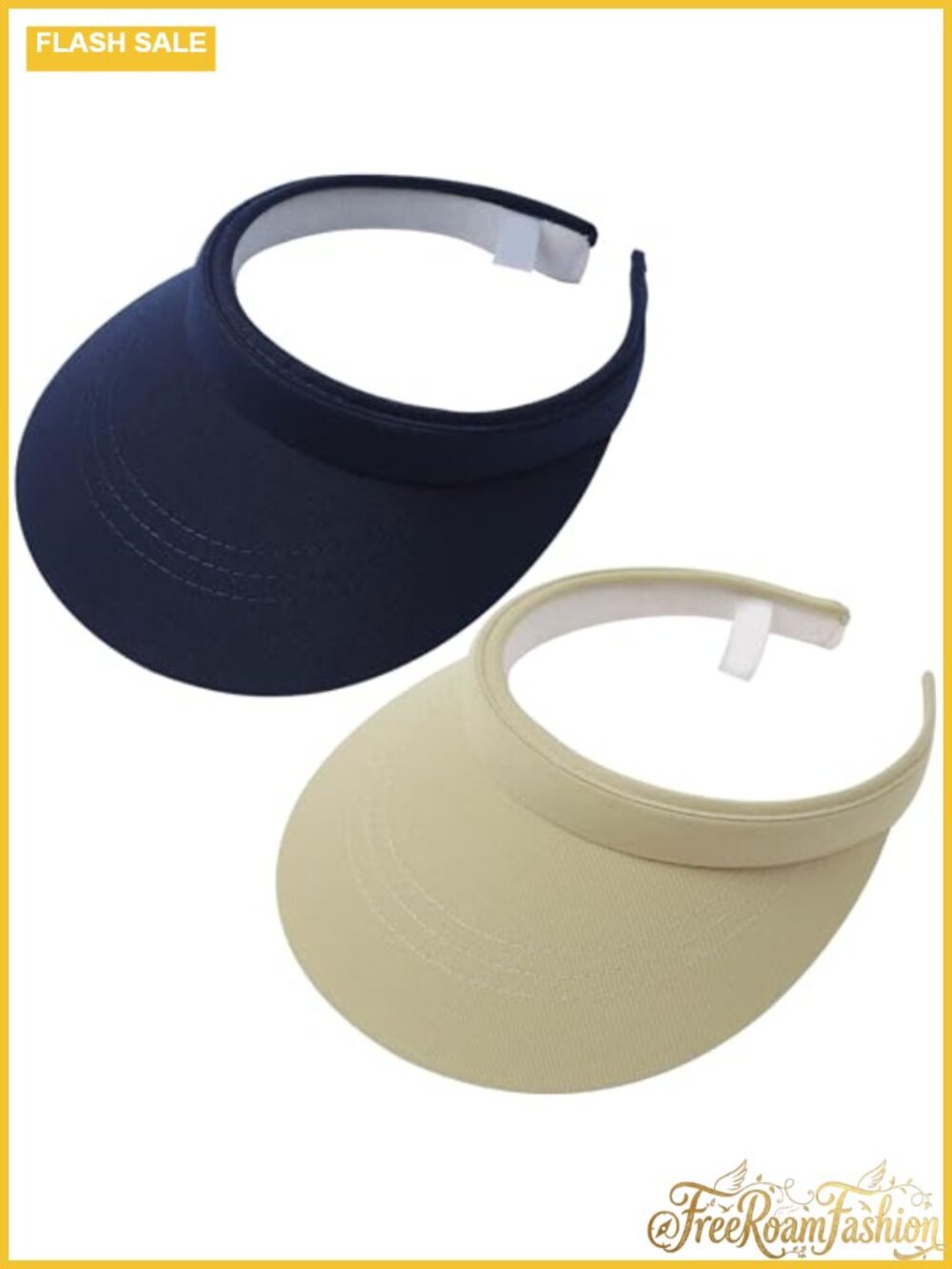 Wide Brim Sport Visors 2 Pack Adjustable Clip On Sun Hat Golf Tennis Cycling